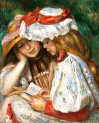 Figured Art Set goblen cu diamante, cu sasiu, Doua fete citesc - Renoir, 40x50 cm (DP-FA10117-Y)