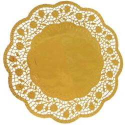 WIMEX Dekoratív csipke (PAP/ALU) kerek arany Ø32cm [4 db]