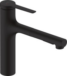 Hansgrohe Zesis M33, karos konyhai csaptelep 160, kihúzható zuhany, 2jet, sBox, fekete matt, HAN-74823670 (HAN-74823670)