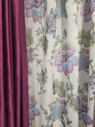 Hiko Perdea Hiko Pastel Flowers mov, cu rejansa (100000062)