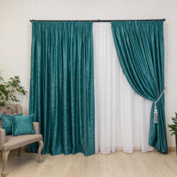 Hiko Set 2 draperii Hiko Imperial Garden verde petrol, cu rejansa Premium, creion de 6, 5cm (10014303)