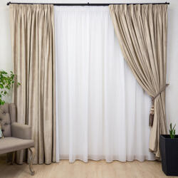 Hiko Set 2 draperii Hiko Comfy New Imperial catifea imprimata crem/auriu , cu rejansa (10013813)