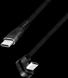 LogiLink USB 2.0 Type-C kábel, C/M 180 fok - USB-C/M, alu, fekete, 2 m