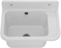 Gamma Mosogató Quality Universe, univerzális műanyag mosogató 50x34x31 cm + szifon, 1 kamrás, fehér, SKQ-KGK50-WH (GMA-KGK50-WH)