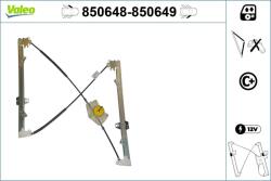 VALEO Mecanism actionare geam VALEO 850648 (850648) - centralcar