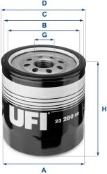 UFI Filtru ulei UFI 23.280. 00 (23.280.00) - centralcar
