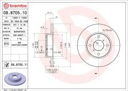 BREMBO Disc frana BREMBO 08.8705. 11 (08.8705.11) - centralcar