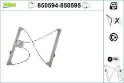 VALEO Mecanism actionare geam VALEO 850594 (850594) - centralcar