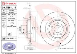 BREMBO Disc frana BREMBO 09. N361.11 (09.N361.11) - centralcar