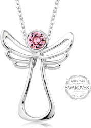 Levien Pandantiv colier de cristal roz Angel