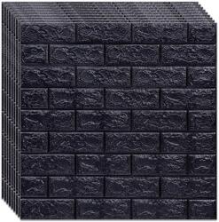 NEXTLY 20 x öntapadós 3D NEXTLY tapéta készlet, mennyezetre/falra, tégla kivitelű, vízálló, állítható, erős ragasztó, könnyen felszerelhető, lefedettség 10, 6 MP, 70x77 cm, fekete, 5-ös kód (s20tpt5mare)