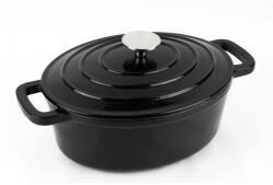 Magefesa Magefesa-Ferro Eco ovális öntöttvas serpenyő, 28x21x10 cm, 3 l, fekete (CA-01PFCAFCN28)