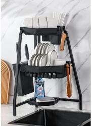 Quasar & Co Quasar & Co. Konyhai Edényszárító, 3 szint, fém/ABS, 34 x 34 x 56 cm, fekete (43041170)