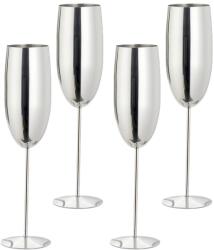 Quasar & Co 4 db pezsgőspohár készlet, Quasar & Co. , rozsdamentes acél, h 25 cm, 260 ml, Ezüstszín (43041107)