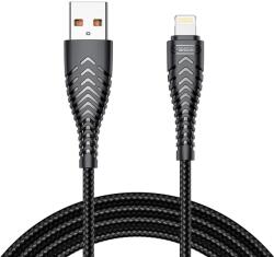 VEGER adat- és töltőkábel iPhone-hoz, USB-Lightning, 2, 4A, 1, 2 m, fekete