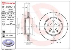 BREMBO Disc frana BREMBO 09. D422.11 (09.D422.11) - centralcar