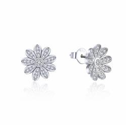 MOISS Csilogó ezüst fülbevalók Virágok E0002384