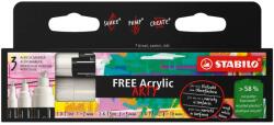 STABILO Free Acrylic Mix akril marker, T100, T300, T800, 3 darabos készlet, Fehér (SW6916933700)
