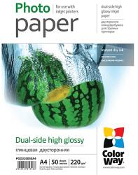 Colorway Fotópapír, kétoldalas magasfényű, 220 g/m2, A4, 50 lap (PGD220050A4) (PGD220050A4)