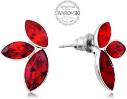 Levien Fülbevaló három piros Navette kristálysal