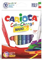 CARIOCA lavabila, varf gros 6mm, 9 culori+1 magic marker/cutie, CARIOCA Color Change (CA-42737)