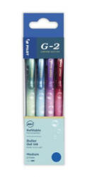 Pilot Zseléstoll készlet, 0, 32 mm, nyomógombos, 'G-2 Bubble', kék, 4 különböző minta (PG2449065) (PG2449065)