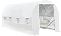 Outsunny Mezőgazdasági üvegházas kerti alagút, napfényes, acél/polietilén, UV-álló, 5 x 2 x 2 m, fehér (845-071V02)