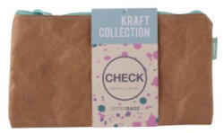 APLI Rendszerező tasak, cipzáras, bőrhatású textúra, műanyag, DL, 'Kraft', vegyes színű cipzár (LCA19156) (LCA19156)