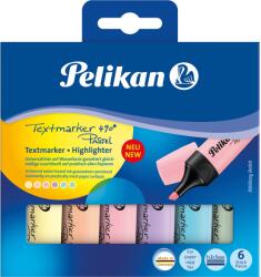 Pelikan szövegkiemelő, 6db, pasztell szín (817325)
