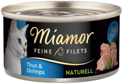 Miamor 6x80g Miamor Naturelle Feine Filets nedves macskatáp - Tonhal & garnéla