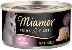 Miamor 6x80g Miamor Naturelle Feine Filets nedves macskatáp - Csirke & sonka