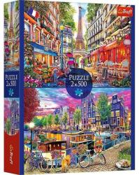 Trefl 2 x 500 db-os puzzle - European capitals (37496) (37496)