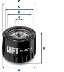 UFI Filtru ulei UFI 23.460. 00 (23.460.00) - centralcar