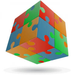 Verdes Innovation S. A. 2x2 versenykocka-egyenes forma, Puzzle minta (matrica nélküli) (00-0113)