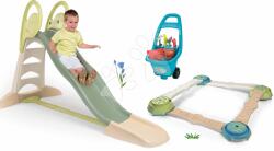 Smoby Set tobogan cu dublu val și pistă distractivă Toboggan XL Life Smoby lungimea suprafeței de alunecare 230 cm cu cărucior și unelte de grădină (SM820304-17)