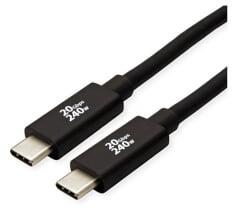 Roline Kábel USB4 Gen 3x2 C - C, M/M, 20Gbit/s, PD (Power Delivery) 48V5A - 240W, Emark-al, 4K Video Support, 3m, fekete (11.02. 9088-10) (11.02.9088-10) - aqua