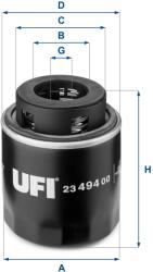 UFI Filtru ulei UFI 23.494. 00 (23.494.00) - centralcar