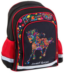 Starpak Ghiozdan Starpak 396187 Sweet Horses 2, 39 x 29 x 19.5 cm, negru cu rosu (G342)