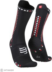 Compressport Pro Racing v4.0 Bike zokni, fekete/piros (T4 (EU 45 - 48))