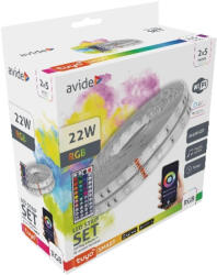Avide LED Szalag Bliszter 12 V 22 W RGB 2X5M Tuya - Zene Vez. + Ir Távirányító