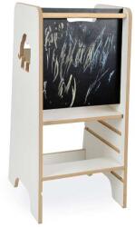 Verk Group Детска учебна кула Verk Montessori с регулируема височина и дъска за рисуване - Elephant - white (4487)