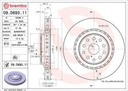 BREMBO Disc frana BREMBO 09. D693.11 (09.D693.11) - centralcar