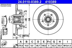 ATE Disc frana ATE 24.0110-0389.2 (24.0110-0389.2) - centralcar