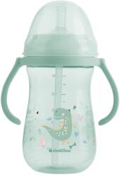 KikkaBoo Чаша със силиконовa сламка Kikkaboo - Dino World, 300 ml, Mint (31302030077)
