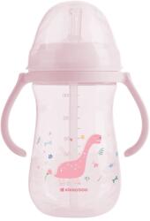 KikkaBoo Чаша със силиконовa сламка Kikkaboo - Dino World, 300 ml, Pink (31302030076)