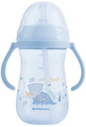 KikkaBoo Чаша със силиконовa сламка Kikkaboo - Dino World, 300 ml, Blue (31302030078)