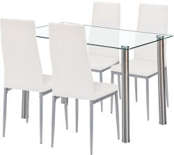 Leziter Mateo 4+1 étkező garnitúra fehér-szürke (LUA120W_DA258WG_4) - geminiduo