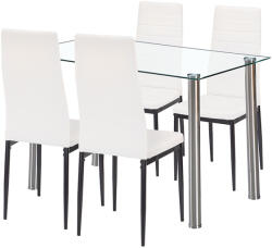 Leziter Mateo 4+1 étkező garnitúra fehér-fekete (LUA120W_DA258WB_4) - geminiduo