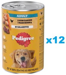 PEDIGREE Adult 12x1200g teljes értékű nedves eledel felnőtt kutyák számára, csirkével és sárgarépával zselében