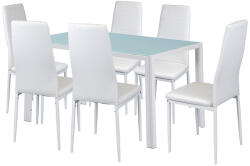 Leziter Liana 6+1 étkező garnitúra fehér (LUAV140W_MDC-001-White_6) - homelux